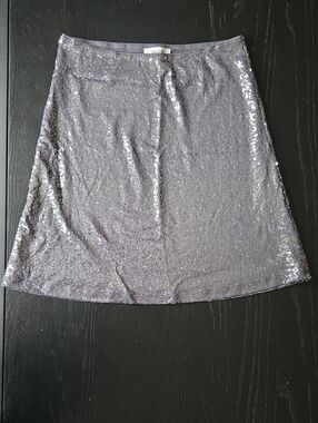 Kensie Purple Sequin A-Line Skirt
